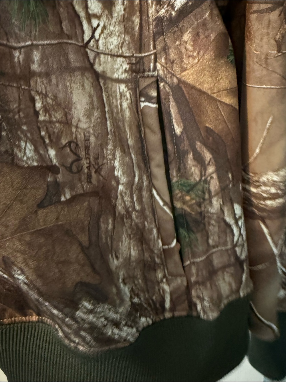 Realtree Camouflage Full-Zip Hoodie in Brown and Green - Picture 5 of 7